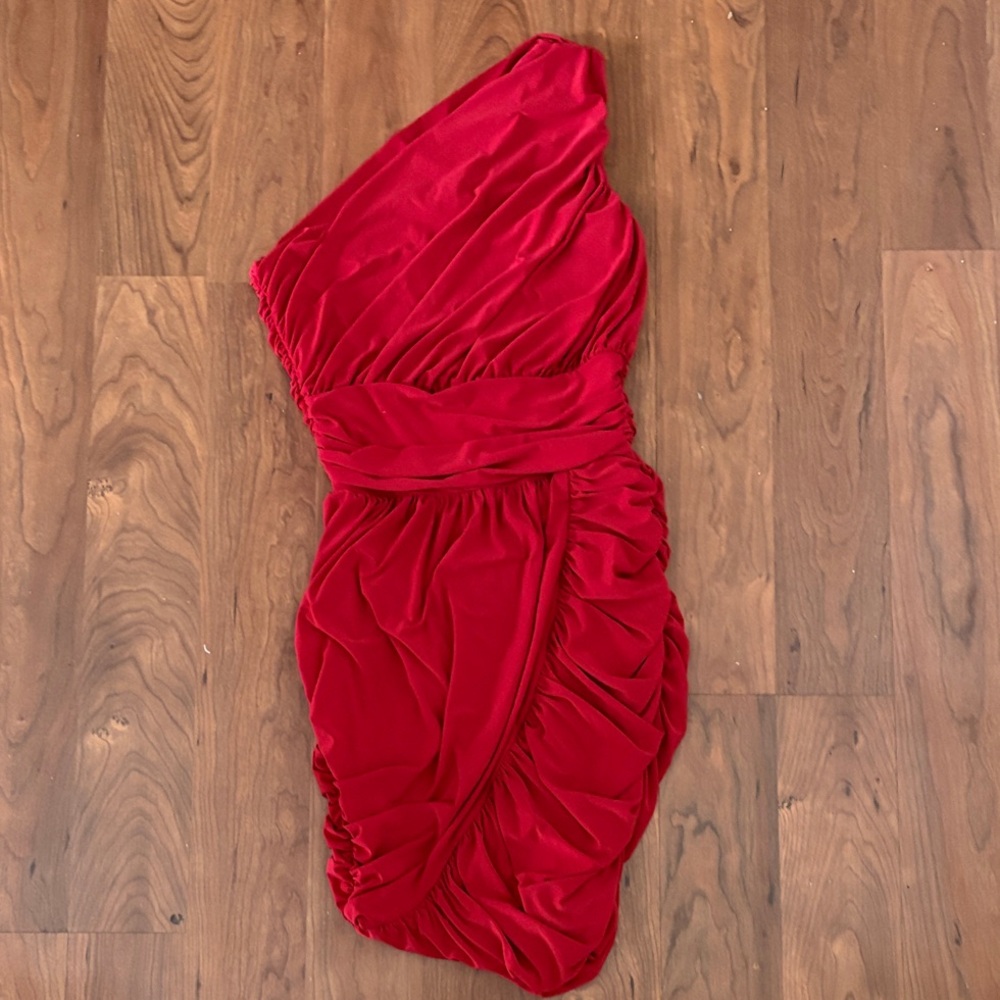 Red One-Shoulder Dress